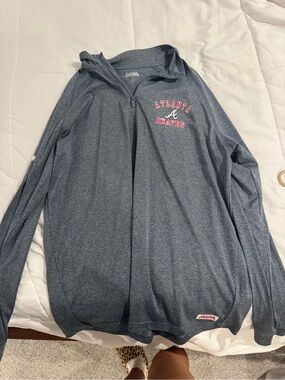 Stitches Heather Navy Zip-Up Pullover